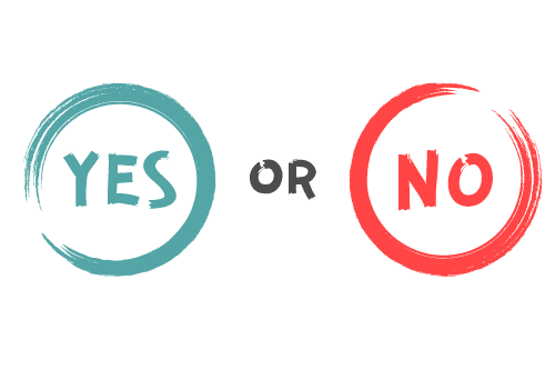 the words yes or no