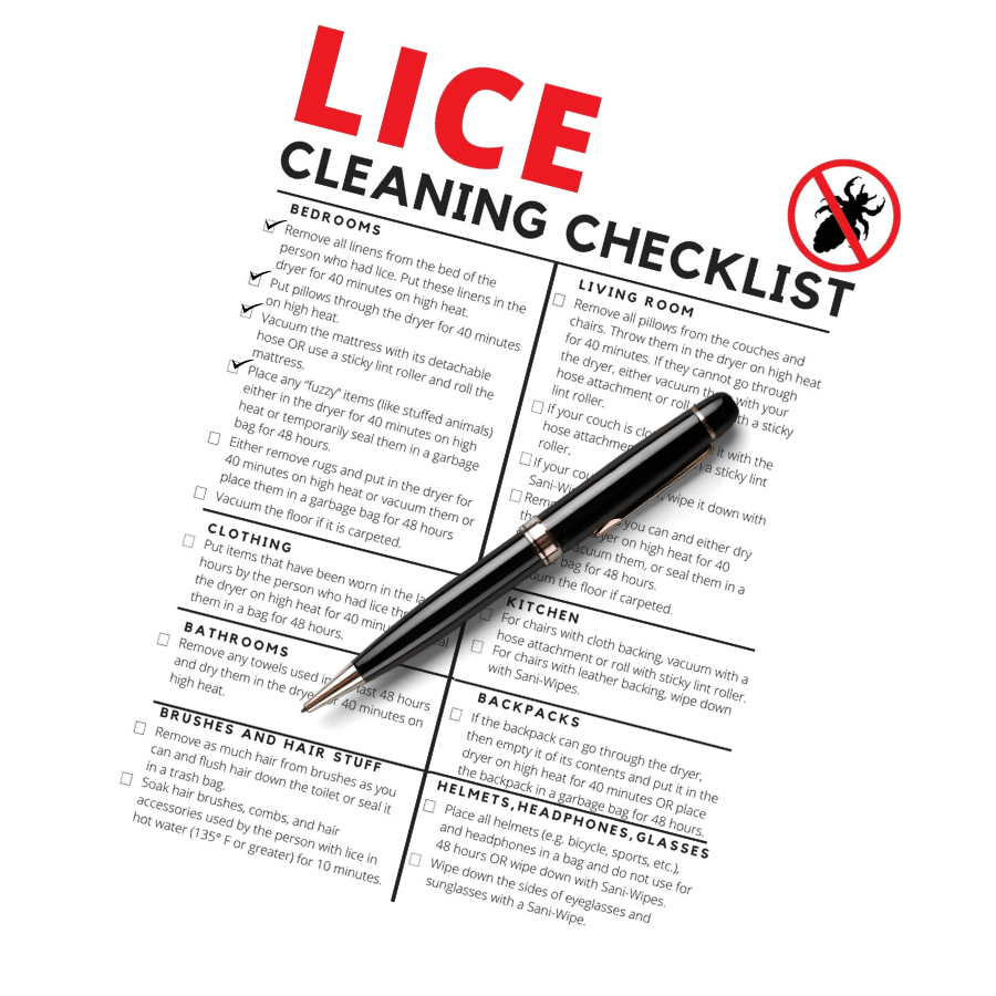 lice cleaning checklist