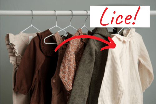 closet full of clothes harboring head lice