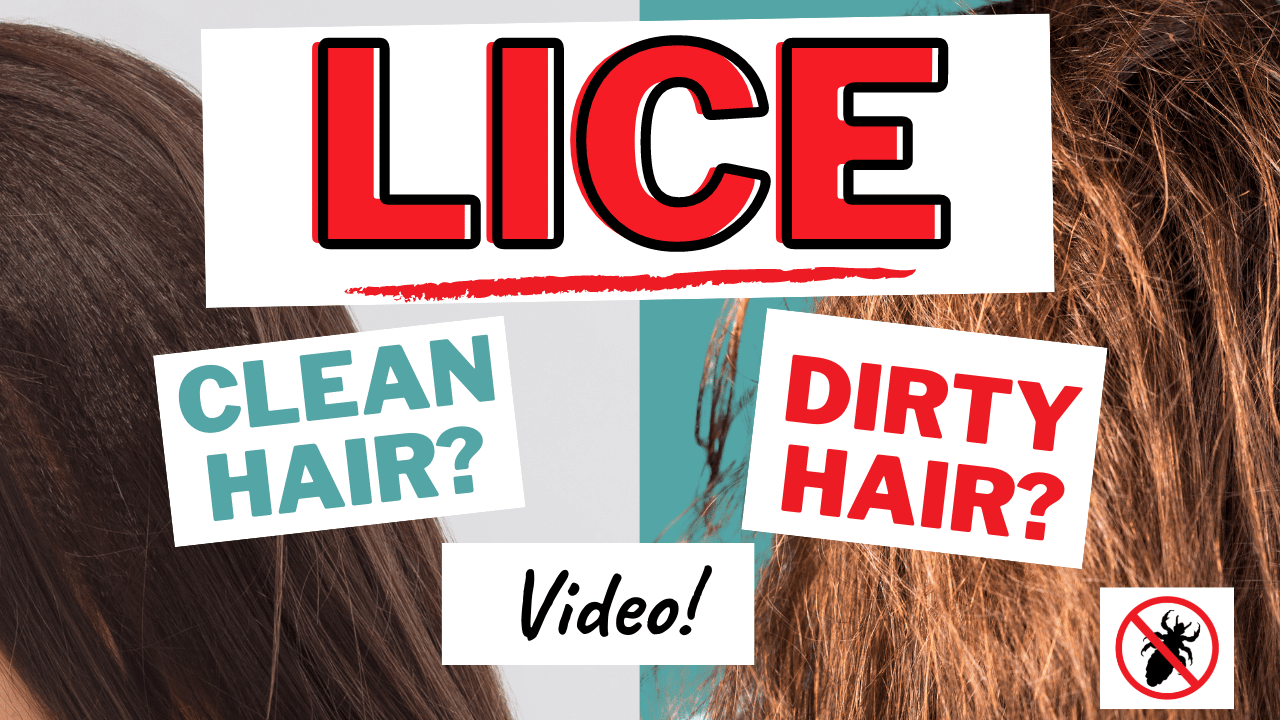 two women presumably with head lice, one with clean hair and one with dirty hair