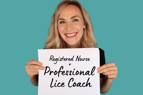 lice expert holding sign as a professional lice coach