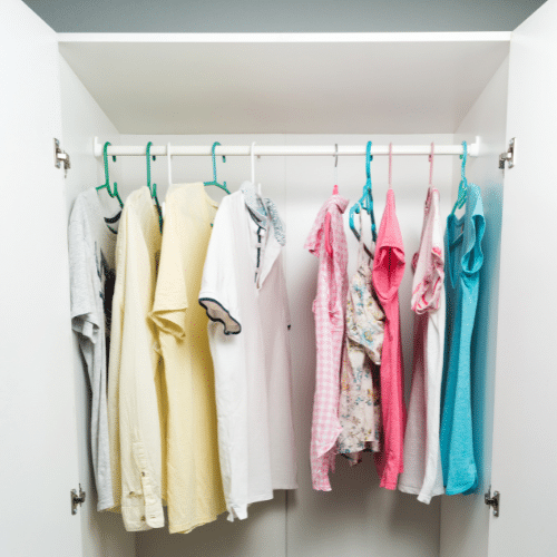 clothing with lice in a closet